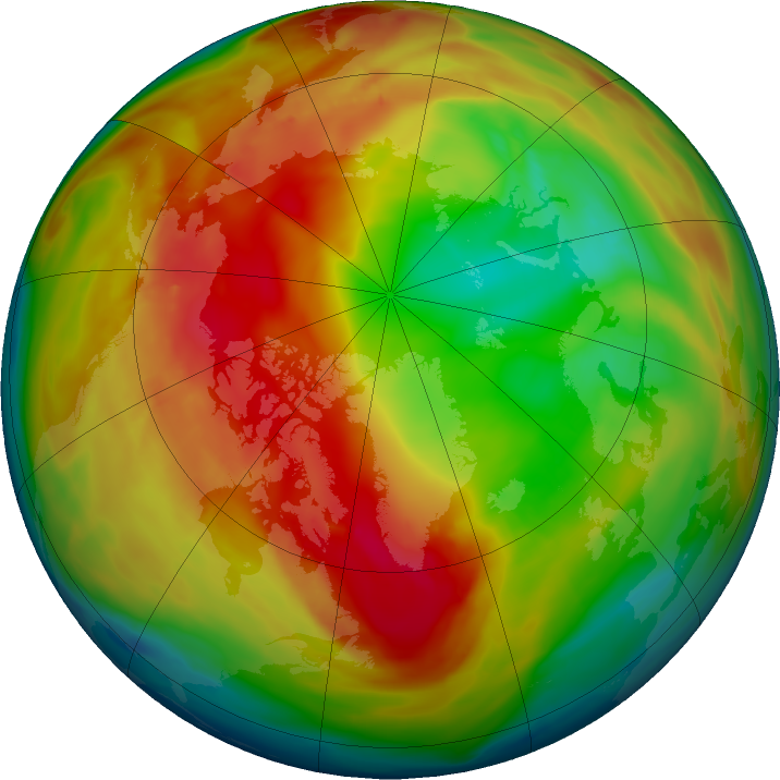 Arctic ozone map for 24 January 2024